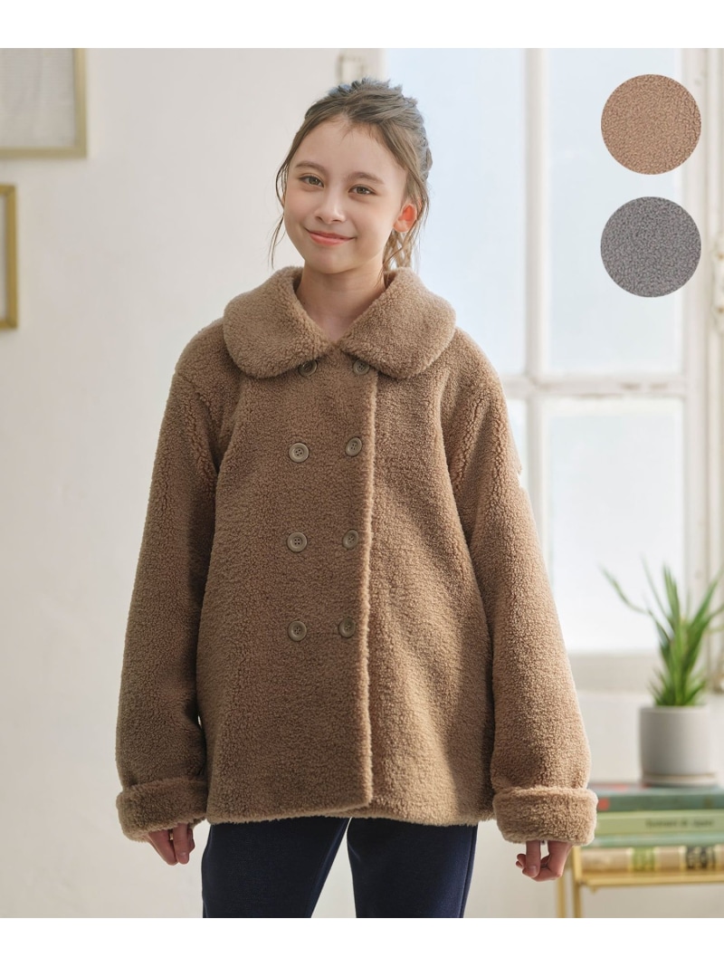 【150-170糎】スライバー ピーコート 短い出し物 KIDS クミキョク ジャケット・アウター ピーコート 赤銅色 薄墨色【貨物輸送無料】[ Fashion]