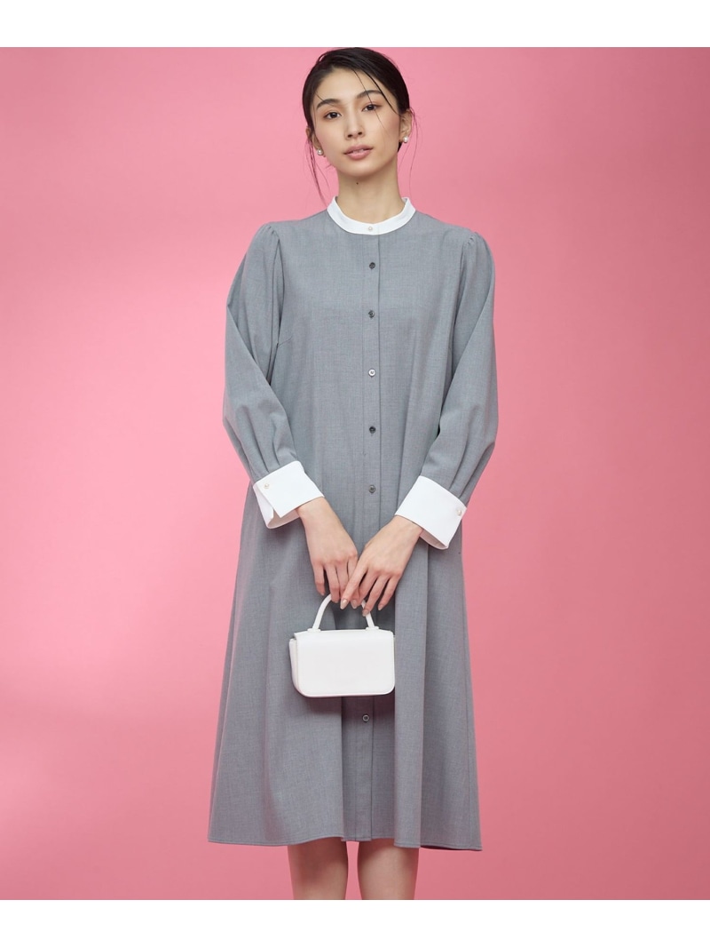 組曲 クミキョク ブラック シャツワンピース 楽天市場】【KUMIKYOKU NAVY】ウーステッドライククロス シャツ