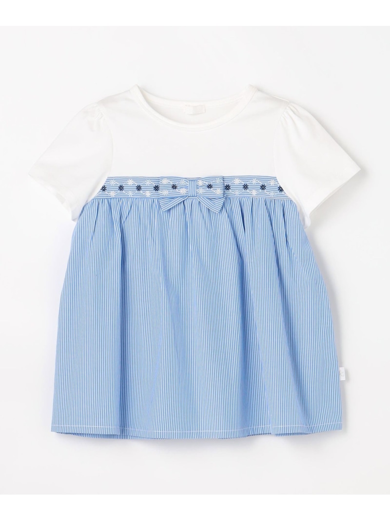 【80-100cm】 フラワーリボンチュニック 組曲 KIDS クミキョク トップス カットソー・Tシャツ ピンク ネイビー ブルー【送料無料】[ Fashion]