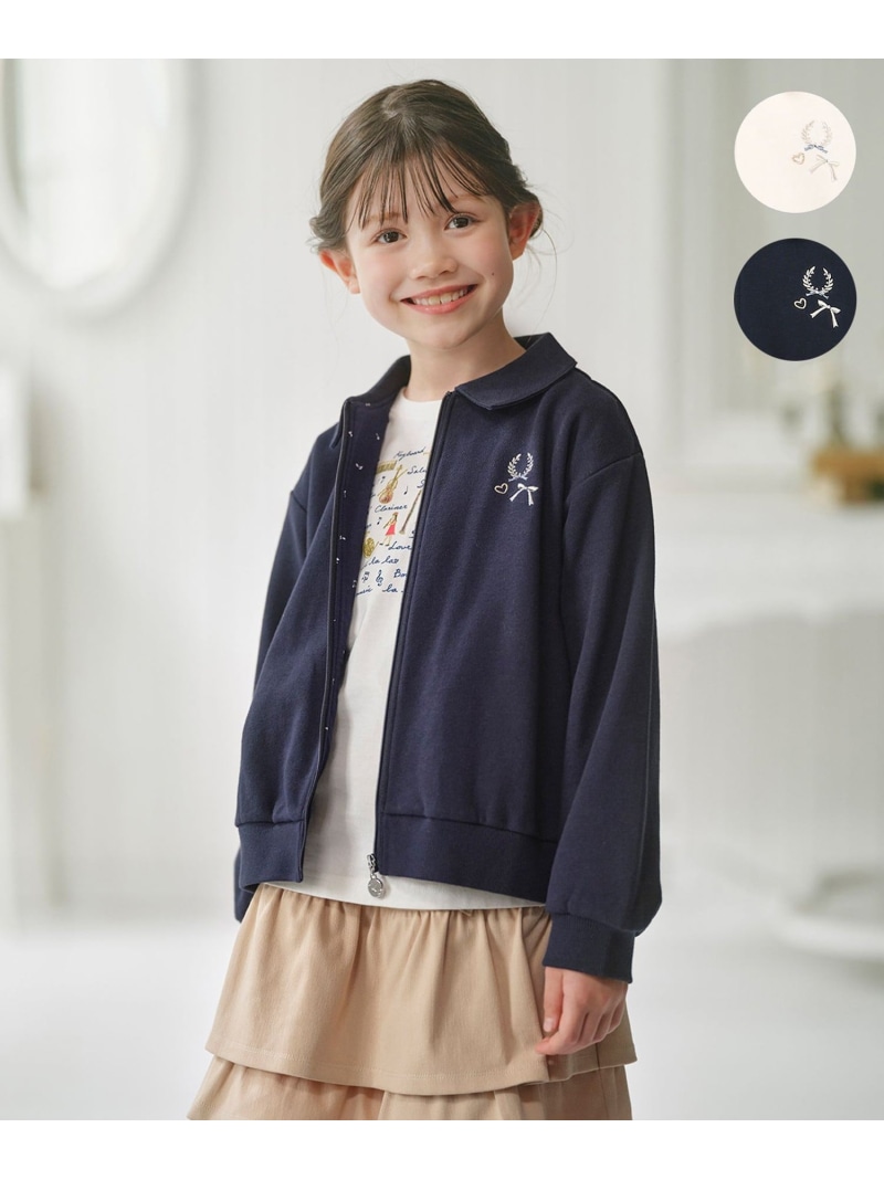 【150-160cm】ラウンドカラージップアップパーカー 組曲 KIDS クミキョク トップス パーカー・フーディー ネイビー【送料無料】[ Fashion]