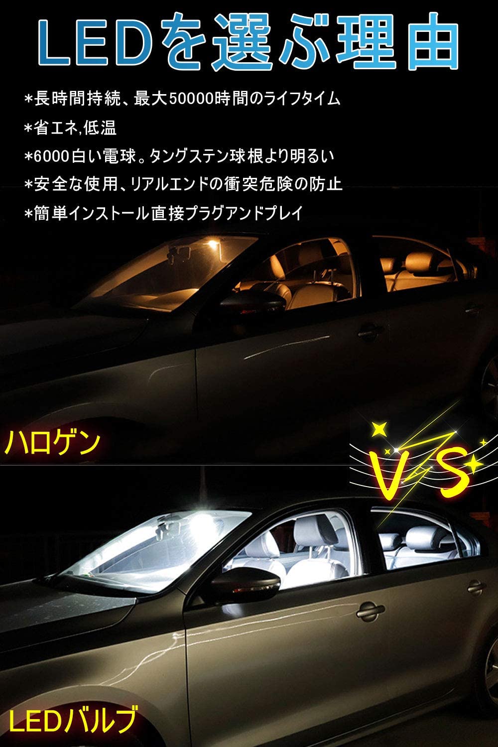 品質が完璧 T10 LED 爆光 ホワイト キャンセラー内蔵 12V ランプ 白