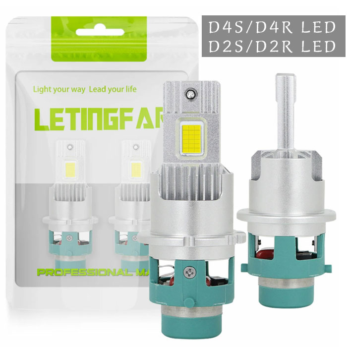 D4S LED ヘッドライト d2r led ポン付け 車検対応 6000K D4S/D4R LED ヘッドライト ホワイト 35W 爆光 18000lm 高輝度 純正HID交換用 DC12V 一体型 配線レス 4重冷却システム 静音高速冷却ファン付き キャンセラー内蔵 d2s hid バルブ (D2S/D2R D4S/D4R LED) 2個入り