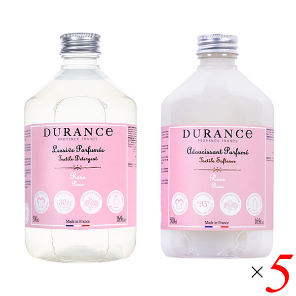 【マラソン限定！100円クーポン】デュランス DURANCE ランドリーソープ 洗濯用洗剤 & ソフナー 柔軟剤 セット 香り5種 5本セット