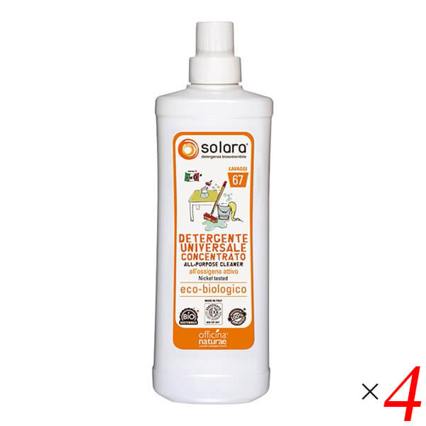 【4/20(月)限定！カードでポイント5倍！】洗剤 住居用 エコ ソラーラ オールパーパスクリーナー 1000mL 4本セット （住まい用洗剤）オフィチナナトゥーレ