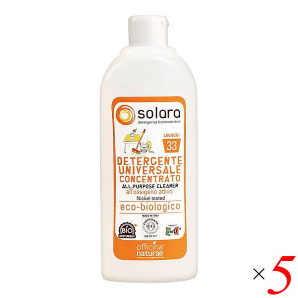 【4/10(金)限定！カードでポイント9倍！】洗剤 住居用 エコ ソラーラ オールパーパスクリーナー 500mL 5本セット （住まい用洗剤）オフィチナナトゥーレ