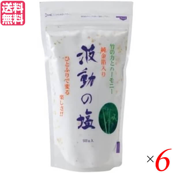 【マラソン限定！ポイント2倍！】塩 天日塩 天然塩 波動の塩 450g 6袋セット 純金箔入り 送料無料