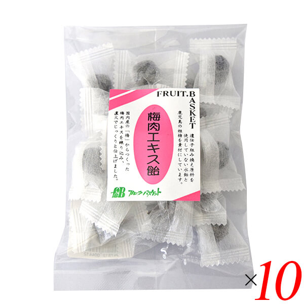 【2/26日(金）終了！2店舗購入でポイント3倍！】梅飴 梅 飴 フルーツバスケット 梅肉エキス飴 80g 10個セット 送料無料画像