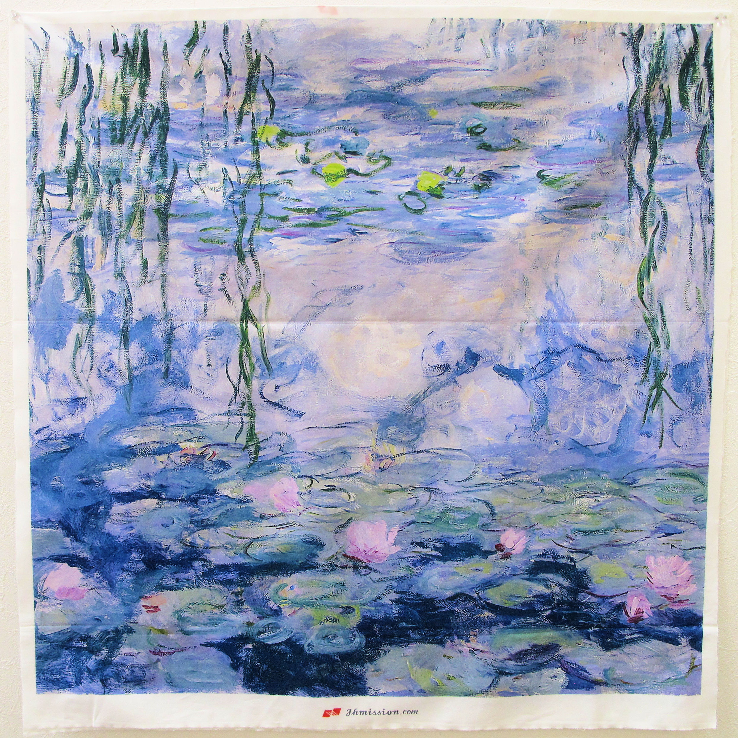 楽天市場】シーチング ファブリックアート モネ 睡蓮の池に架かる橋