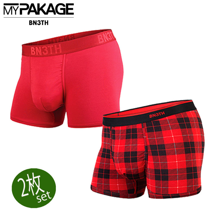 MY PAKAGE マイ包み BN3TH ベネチア ボクサーズボン下 WEEKDAY TRUNKS SOLIDxPRINT 2PACK MPWT-TP2続きもの メンズ