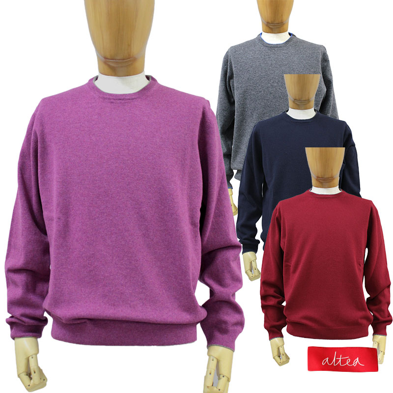 新しく着き Size S M L Xl ネイビー 紺 パープル 紫 レッド 赤 グレー ウール クルーネック セーター ニット メンズ Altea アルテア 送料無料 Altea Smtb K Kb 複数枚購入割引対象商品 Altea Pkmgamping1 Slemankab Go Id