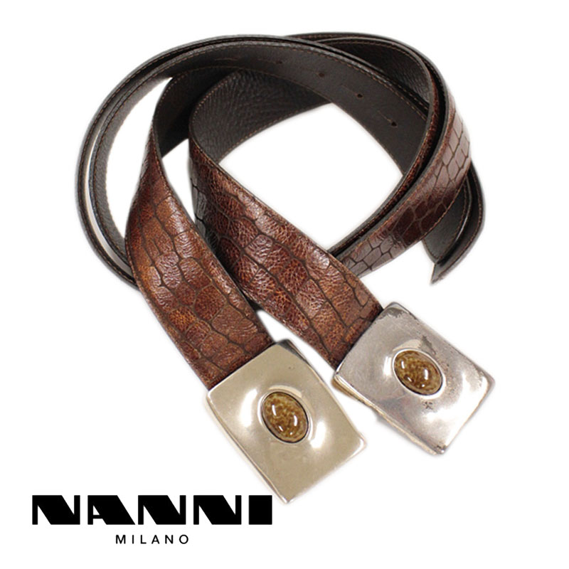 楽天市場】【送料無料】 NANNI ナンニ ベルト レザー トップ式バックル