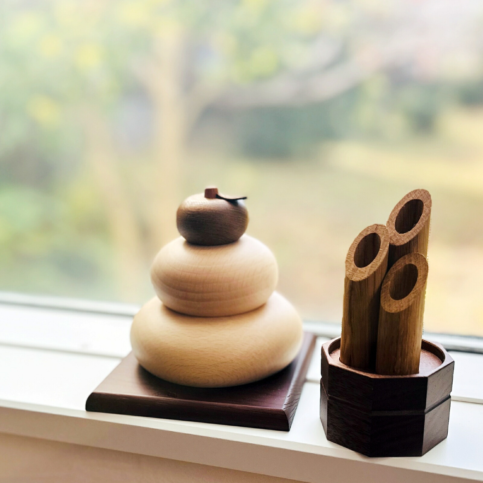 値下げ❢日本製の木製門松と鏡餅セット 値下げ❢日本製の木製門松と鏡餅セット 値下げ❢日本製の木製門松と