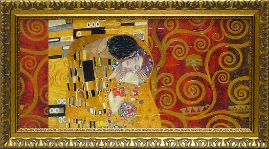 オーストリア製 クリムト 抱擁 アートポスター額装品 69×102 オーストリア製 クリムト 抱擁 アートポスター額装品 69×102