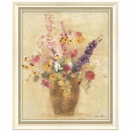 「ワイルドフラワーベース１」シェリーブラム （花・静物）特殊ゲル加工アートポスター［絵画通販］【壁掛けフック付き】【絵のある暮らし】