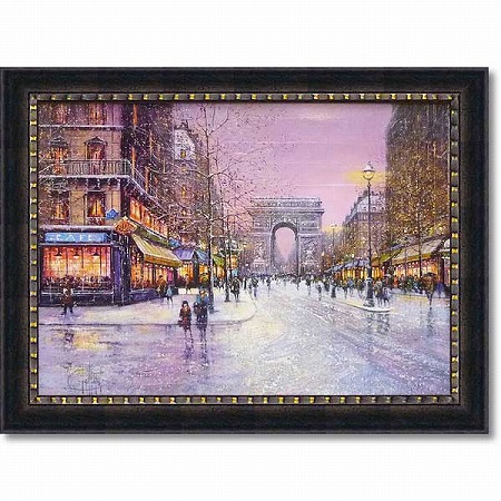 楽天市場】絵画 ギィ デサップ 冬の凱旋門/インテリア 額入り 額装込