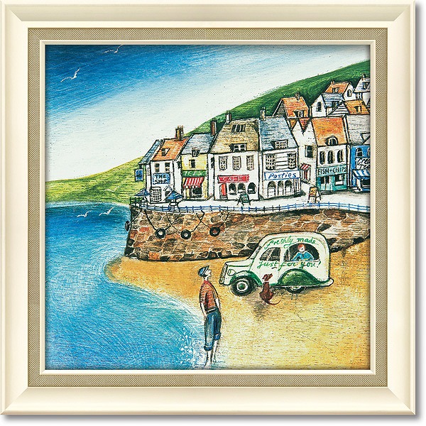 絵　軽量絵画★ゲルアートフレーム・ジョー ラム「オールド ドッグ イン」風景・海 絵 軽量絵画☆ゲルアートフレーム・ジョー ラム「オールド