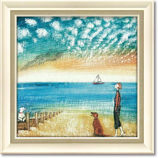 「シェパードデライト」ジョーラム・可愛い雰囲気の特殊ゲル加工アート　いぬ・犬・イヌ・絵［絵画通販］【壁掛けフック付き】【絵のある暮らし】