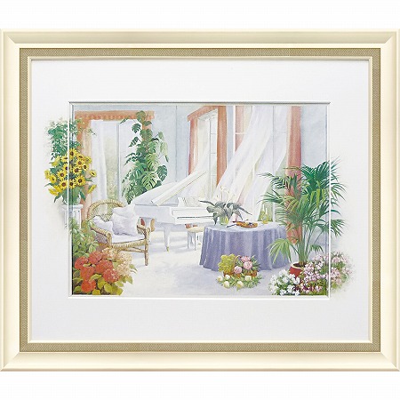 「ホワイトピアノ」ピーターモッツ・風景画アートポスター作品［絵画通販］【絵のある暮らし】【壁掛けフックつき】