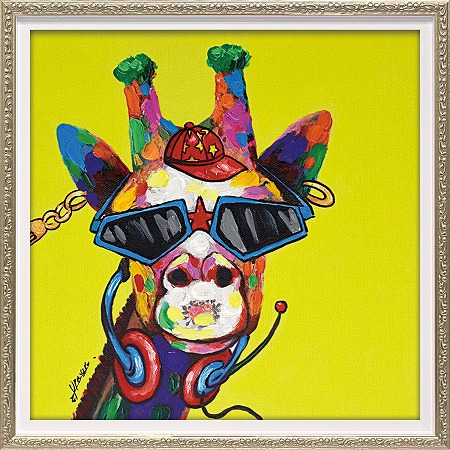 楽天市場】「ジラフシック」きりん・キリン・油絵・ハンドメイド