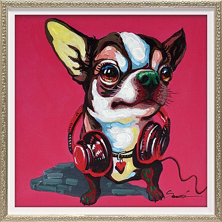 【原画】『クリスマスの鎧』（犬　絵画　パステル画　チワワ） 楽天市場】アートパネル 犬 チワワ アートフレーム 油絵 アート