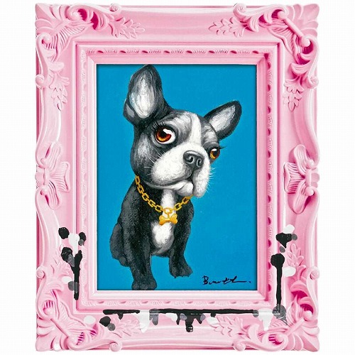 「ブルードッグ」オイルペイントモダンアート［絵画通販］犬・イヌ・いぬ・油絵・絵・ハンドメイド・動物【絵のある暮らし】【壁掛けフック付き】