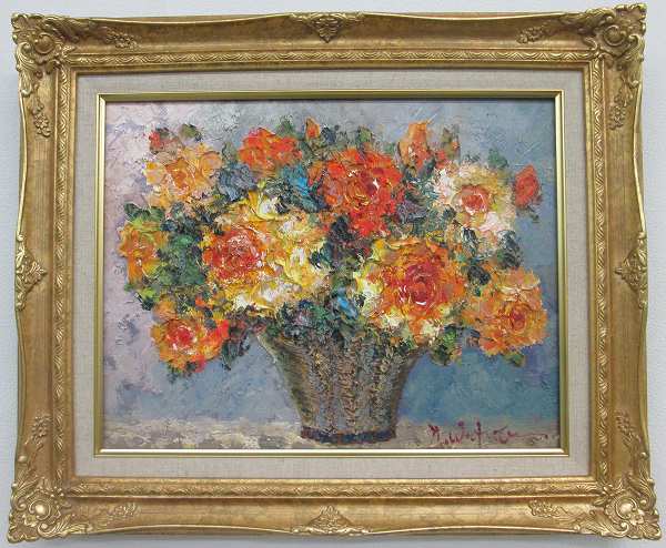 楽天市場】油絵 バラ 渡辺ひでき作品 F6サイズ 肉筆油絵 油彩額装作品