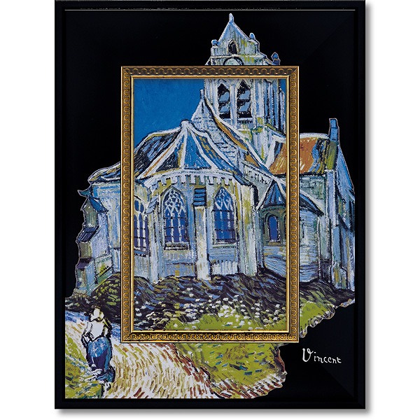 ゴッホ　オーヴェルの教会　複製画 楽天市場】ゴッホ オーヴェルの教会 立体複製名画 : 光ネット