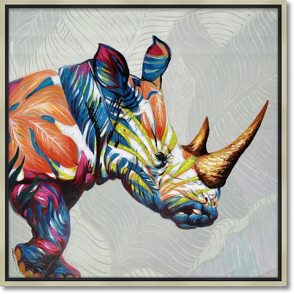 楽天市場】「サイの王様」さい・サイ・動物・油絵・ハンドメイド