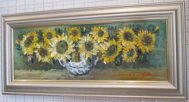 楽天市場】「黄色い薔薇」ＳＯＯ 横長ワイドWF6サイズ油彩画[油絵
