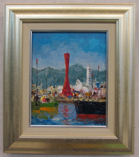 神戸文子　ソンブレロの少年　額縁付き 楽天市場】神戸文子 油絵 直筆サイン入り【送料無料！】【代引き手数料