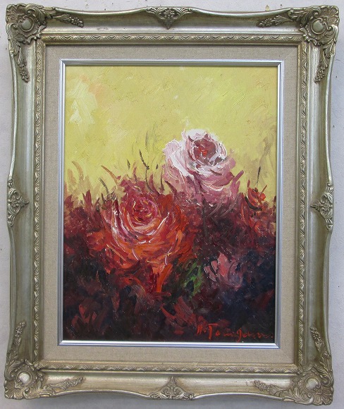 楽天市場】絵画 油絵 スペイン壺と赤い薔薇 F20号 （田村一