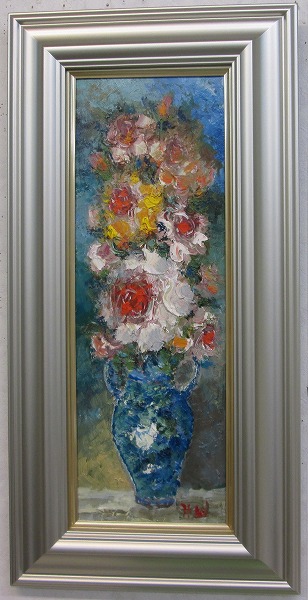 「薔薇」渡部ひでき（Wサムホールサイズ油彩画[油絵]（直筆油彩画）静物画・バラ・[絵画通販])【絵のある暮らし】【壁掛けフック付き】｜絵のある暮らし【絵画販売専門店】