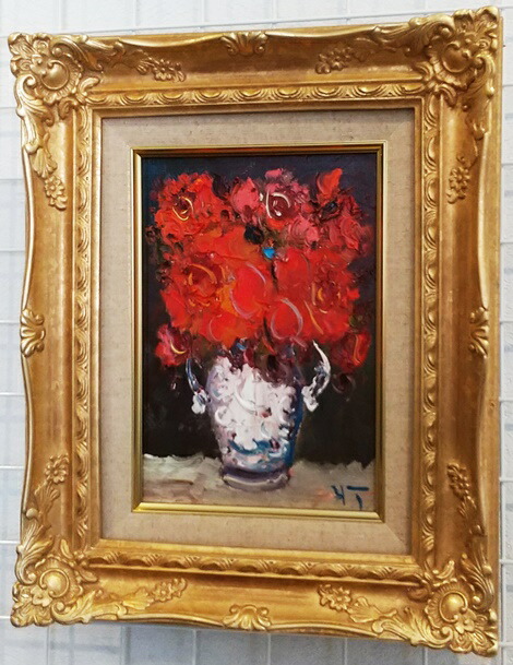油彩画『黄花』立川広己 Yahoo!オークション - 真作/立川広己/「幸せの黄花」/油彩/6号