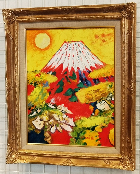 楽天市場】「赤富士」小林幸三 横長Wサムホールサイズ油彩画[油絵