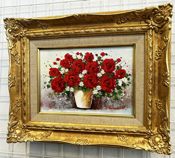 楽天市場】「黄色い薔薇」SOO 横長ワイドWF6サイズ油彩画