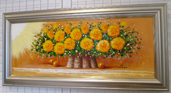 楽天市場】「黄色い薔薇」ＳＯＯ（サムホールサイズ油彩画[油絵]（直筆 