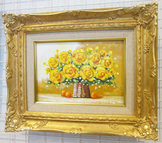 楽天市場 黄色い薔薇 ｓｏｏ サムホールサイズ油彩画 油絵 直筆油彩画 開運風水画 静物画 花風水 絵画通販 壁掛けフック付き 絵 のある暮らし 絵のある暮らし 絵画販売専門店