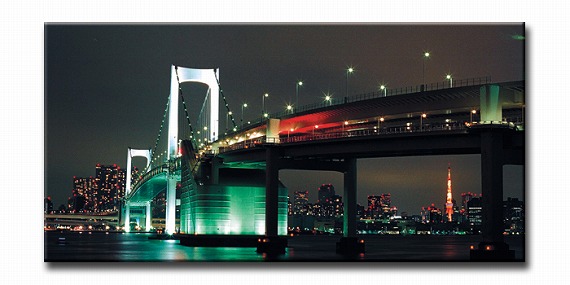 楽天市場 Canvas Art キャンバスアート Tokyo Rainbow Bridge 東京レインボーブリッジ Urban Style 絵画通販 東京レインボーブリッジ フォト風景 風景アート 壁掛けフック付き 絵のある暮らし 絵のある暮らし 絵画販売専門店