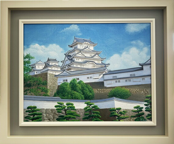 楽天市場】「姫路城に桜」朝隈敏彦 F6サイズ油彩画[油絵]直筆