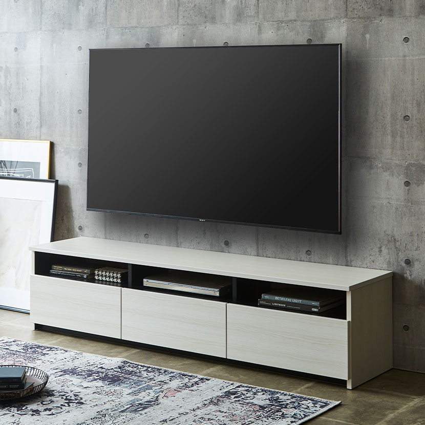 [最大9000円OFF! 26日1:59迄]幅180cm 木目調 テレビ台 日本製 引き出付き 収納 ローボード テレビラック ロータイプ テレビボード おしゃれ ウッディモダン リビング 白 ホワイト ブラウン 完成品｜暮らしのデザイン 店 29,127円