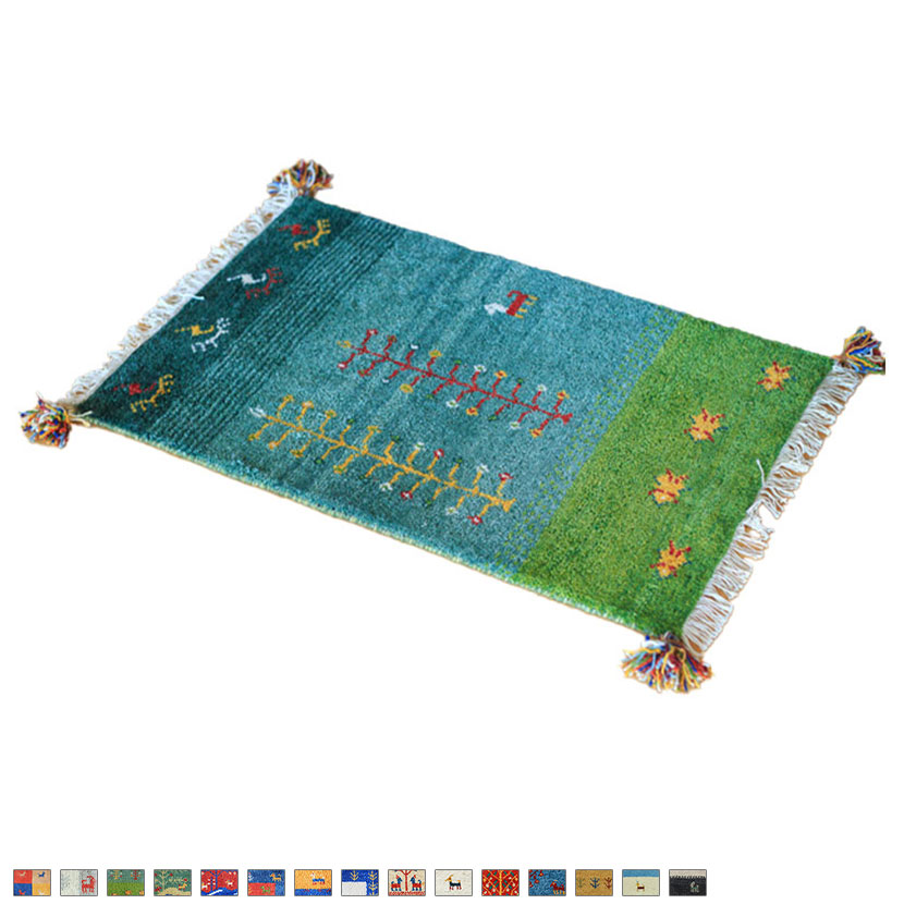 [最大9000円OFF! 26日1:59迄]60&times;90cm ラグ 5/28 リビング カーペット 手織り ミニラグ マット おしゃれ 絨毯 ギャッベ ラグマット ウール コットン 長方形 モダン マルチカラー 完成品｜暮らしのデザイン 店