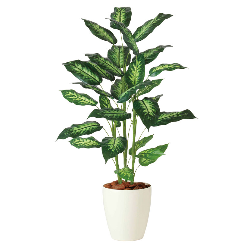 [最大9000円OFF! 26日1:59迄]幅70cm 人工 観葉植物 ディフェンバギア 丸鉢 樹木 フェイクグリーン インテリア 完成品｜暮らしのデザイン 店
