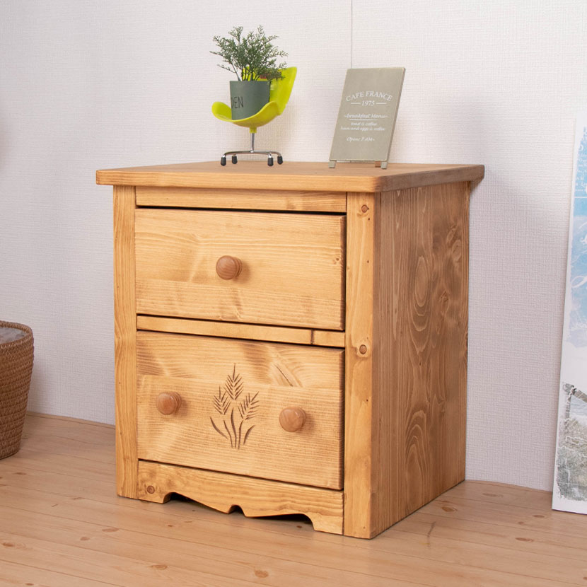 楽天市場】カントリー調 ナイトテーブル パイン無垢材 天然木 サイド