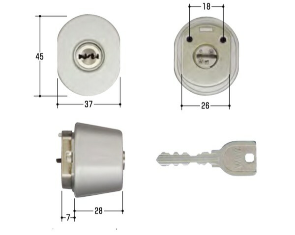玄関取替交換用シリンダーＭＩＷＡ（ミワ）　URシリンダー MCY-246