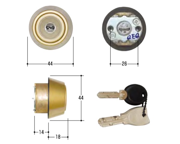 玄関取替交換用シリンダーＭＩＷＡ（ミワ）　PSシリンダー MCY-506