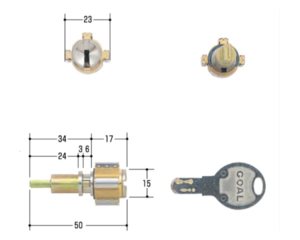 玄関取替交換用シリンダーGOAL D-PX CAP-1 シルセット GCY-108|暮らしの百貨店