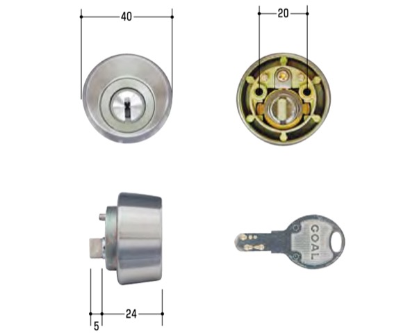 玄関取替交換用シリンダーＧＯＡＬ　トステムD9シリンダー GCY-112