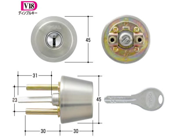 素晴らしい価格 玄関取替交換用シリンダーＧＯＡＬ V-AD シル