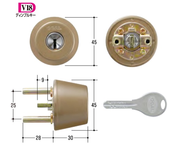 玄関取替交換用シリンダーＧＯＡＬ　V-TX シル GCY-236｜暮らしの百貨店 9,856円