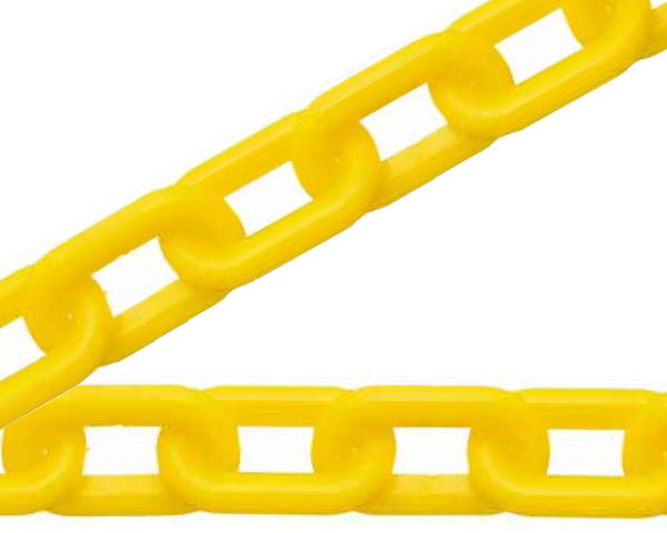 プラスチックチェーン箱入　＃８×２０ｍ　黄色　入数１巻（約２０ｍ） 【ハイロジック】